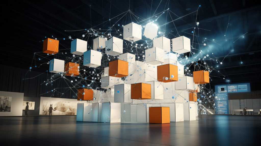 A room filled with orange and white cubes.