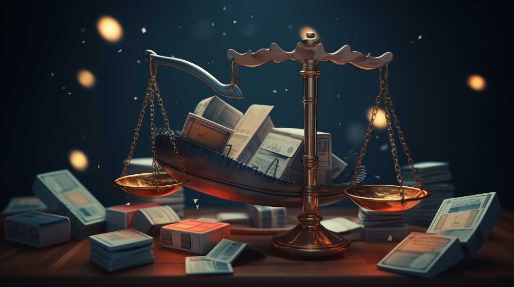 The scales of justice on a pile of books.